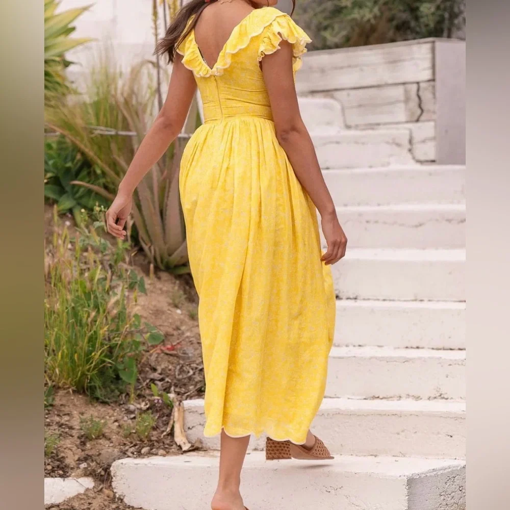 JessaKae Sunny Yellow Floral Maxi Dress - Picture 4 of 8